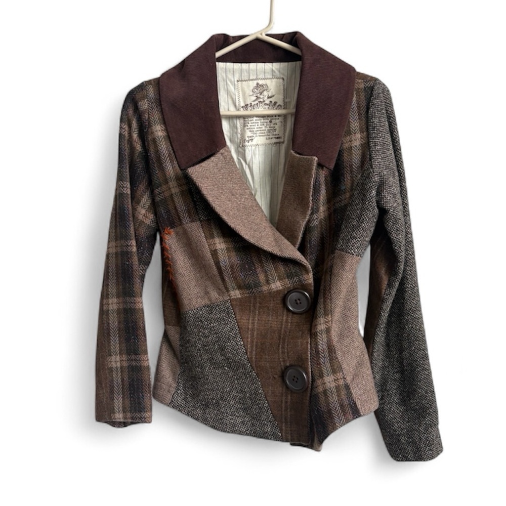 Anthropologie  Nick & Mo Patchwork Blazer Jacket Size Small